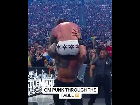 Roman put Punk through a table 😮 #WrestleMania