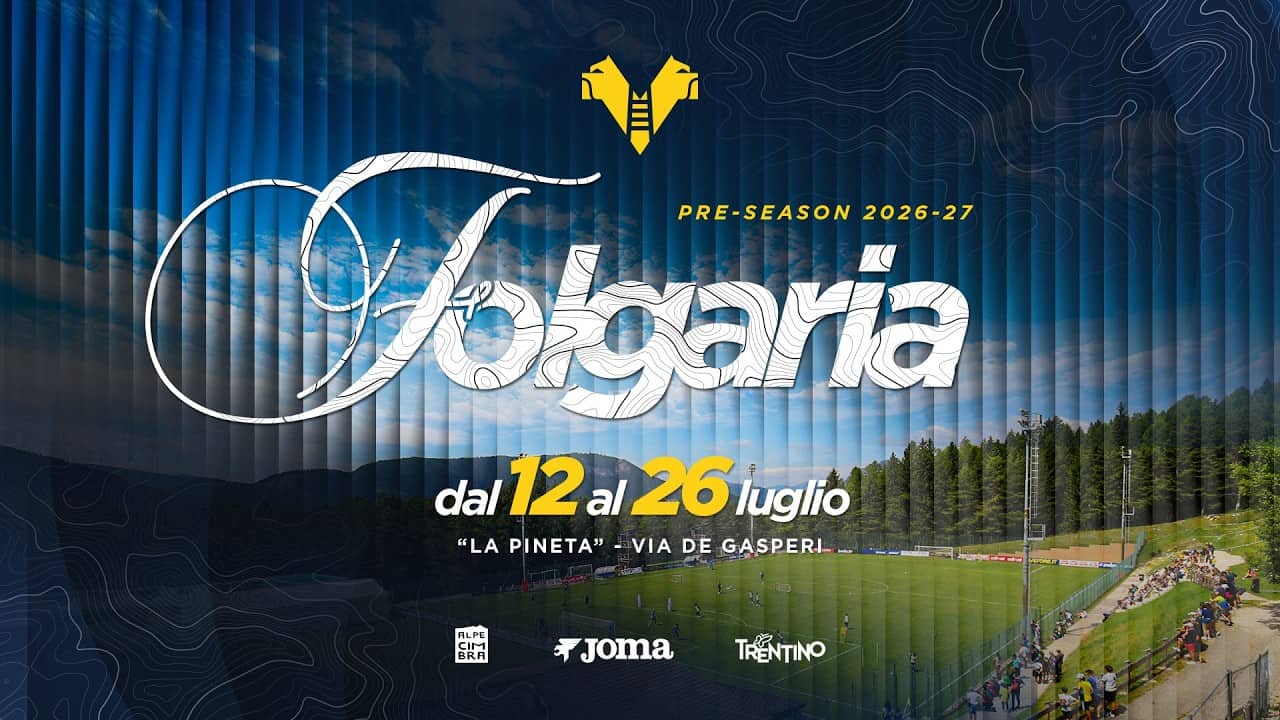 #Folgaria2026 | I gialloblù in ritiro in Trentino dal 12 al 26 luglio