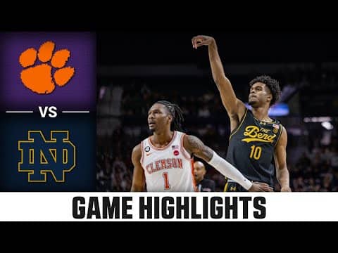 Clemson vs. Notre Dame Game Highlights | 2025-26 ACC Men's Basketball