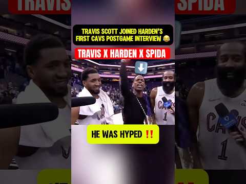 TRAVIS SCOTT JOINED HARDEN’S FIRST CAVS POSTGAME INTERVIEW 😂🔥