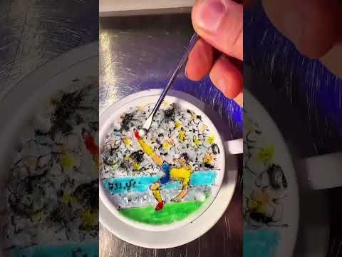 This is pure ART! ⚽😮‍💨☕ (Via tonyberryilbaristaditiktok/IG)