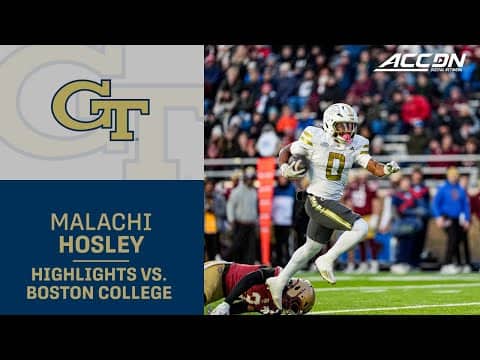 Georgia Tech RB Malachi Hosley Highlights vs. Boston College