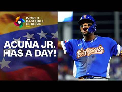 Player of the game? Ronald Acuña Jr. collects 3 hits, highlighted by a two-run HR, for Venezuela 🔥