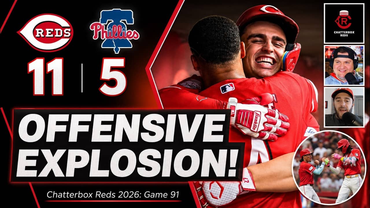 Cincinnati Reds CLUB 5 HRs in WIN vs Philadelphia Phillies LIVE MLB Postgame Show Recap Highlights