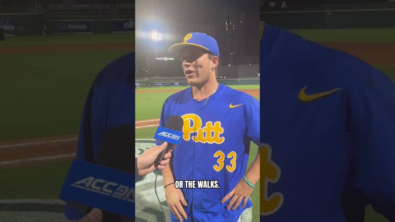 #Pitt first baseman Carter Dierdorf after the Panthers' 7-4 win vs. Wake Forest 🗣️ #baseball #h2p