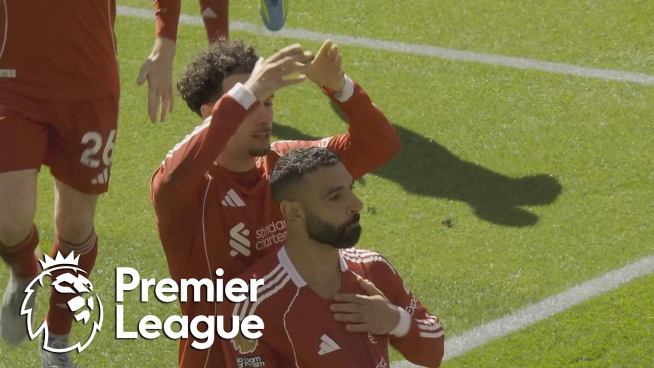Mohamed Salah tucks away Liverpool's opener against Everton | Premier League | NBC Sports