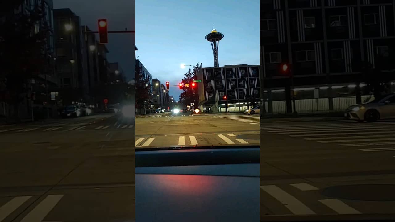 // #drive to the #game // #seattlekraken #spaceneedle #climatepledgearena #timelapse #dashcam