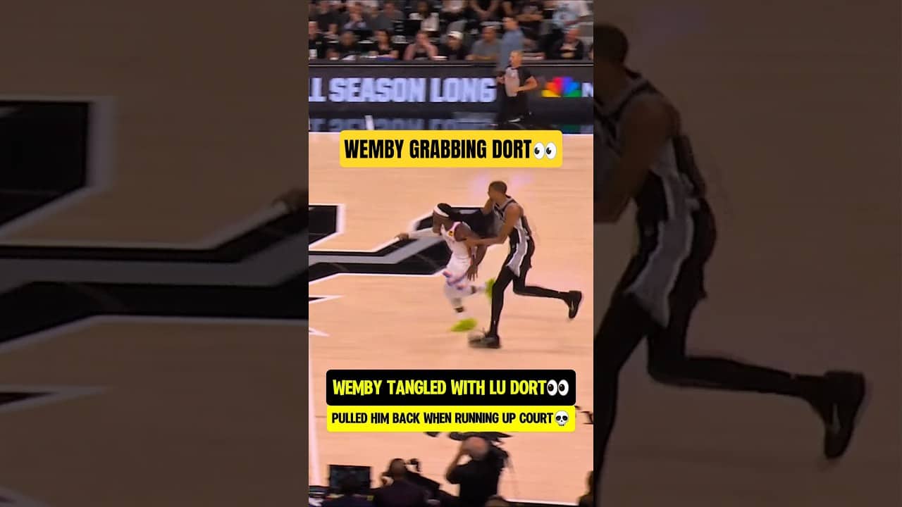Wemby getting physical with Lu Dort😮