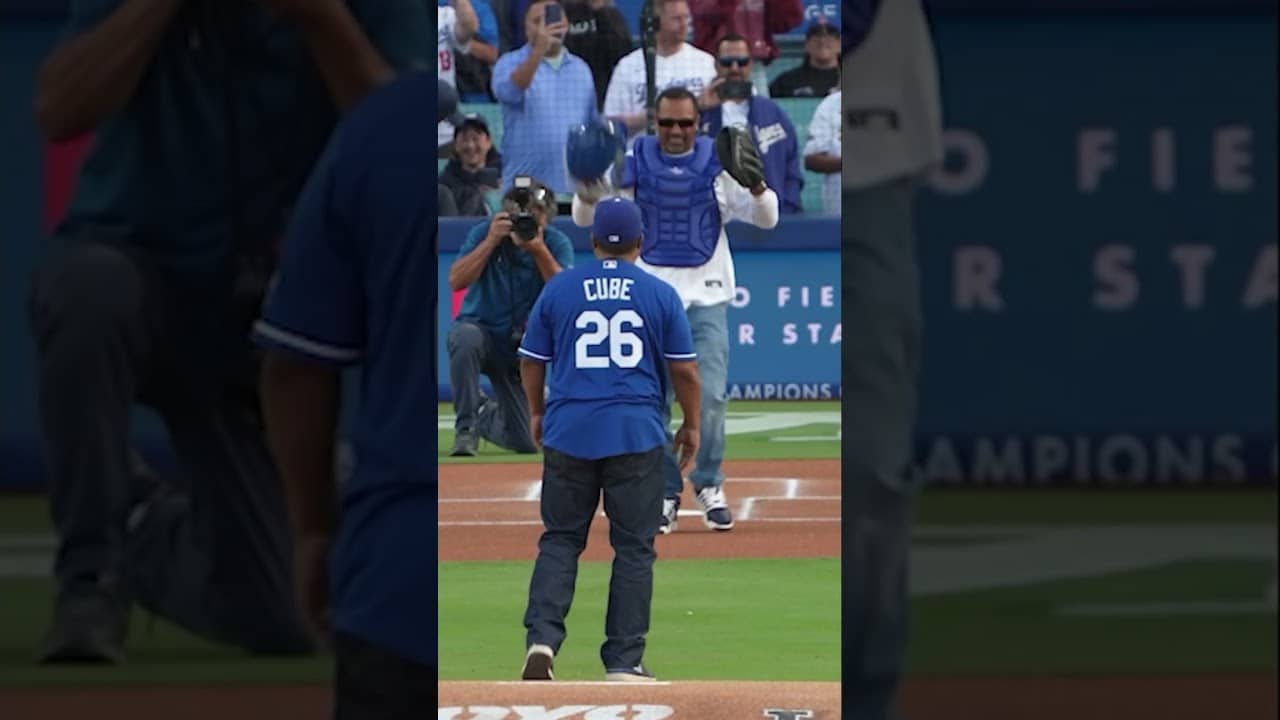 SURPRISE CATCHER FOR ICE CUBE'S 1ST PITCH 👀