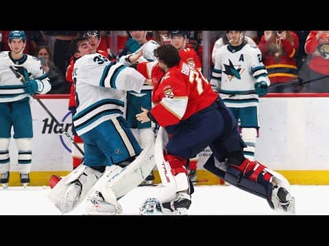 Sergei Bobrovsky & Alex Nedeljkovic drop the gloves!!