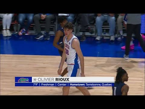 7'9" Oliver Rioux checks into a game for the FIRST TIME & makes history | ESPN College Basketball