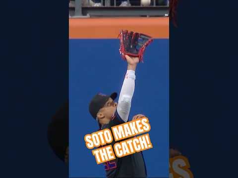 Juan Soto makes the catch at the wall 🙌 #mlb #mets #baseball #sports #highlights #sportshighlight