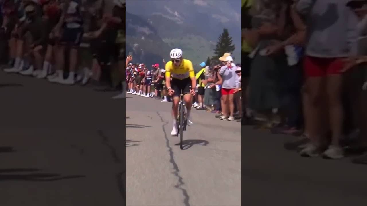 Soaring in Switzerland 😍 Tadej Pogacar doing his thing is a sight to behold 🙌