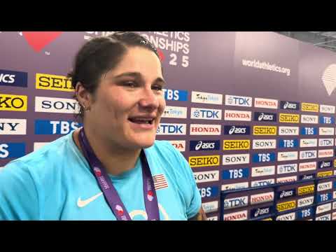 Chase Jackson talks after coming up clutch to snag silver in women's shot at 2025 Worlds