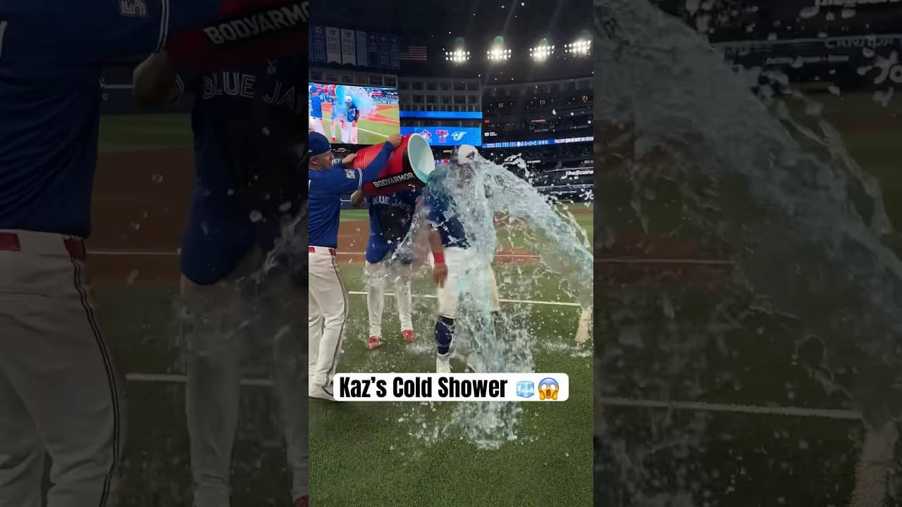 Vladimir Guerrero Jr. gave Kazuma Okamoto a warning ⚠️😅 #MLB #BlueJays #Toronto