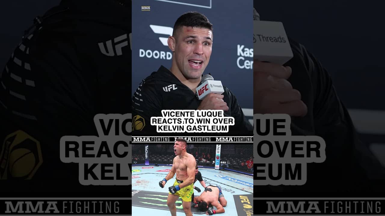 Vicentue Luque REACTS to submission win over Kelvin Gastelum at #UFC327 in MIami