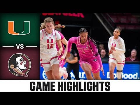 Miami vs. Florida State Highlights | 2025-26 ACC Women's Basketball
