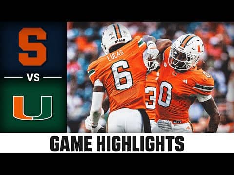 Syracuse vs Miami Game Highlights | 2025 ACC Football