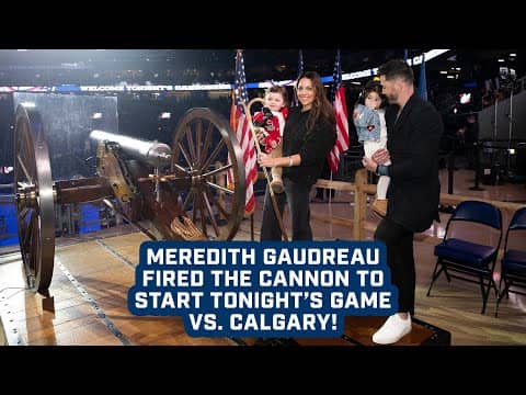 Meredith Gaudreau Fired the Cannon Before Tonight's Game vs. the Calgary Flames!