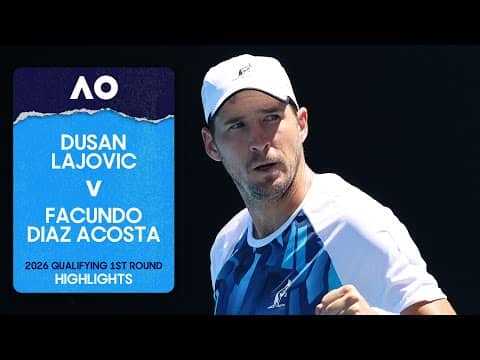 Dusan Lajovic v Facundo Diaz Acosta Highlights | Australian Open 2026 Qualifying First Round