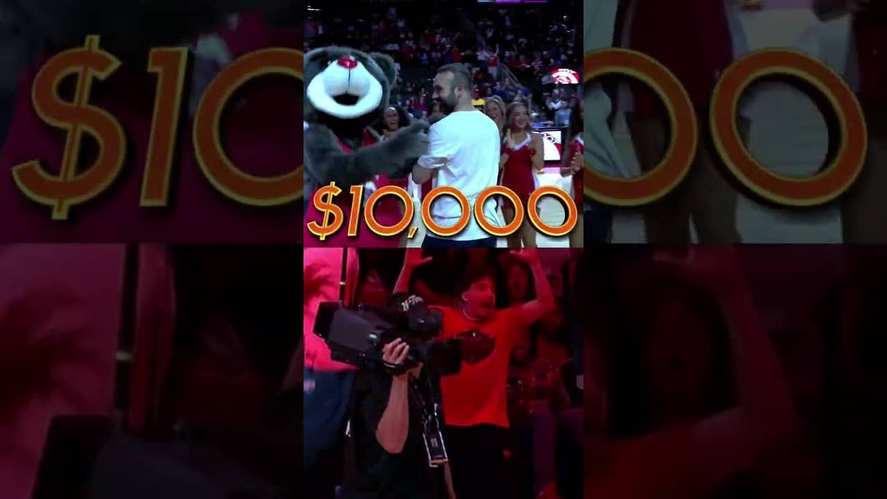 This fan hit a halfcourt shot 🤯 KD was LOVING it 😂 #rockets