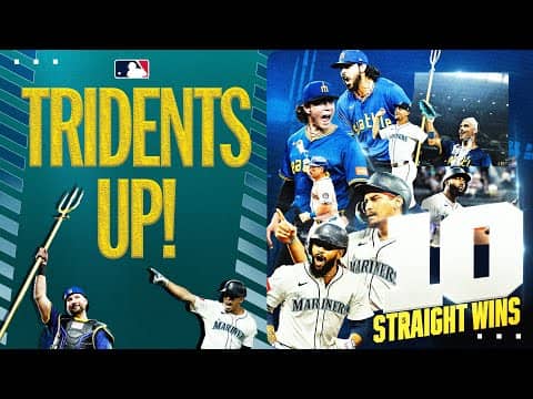 10 STRAIGHT WINS! 🔱 The Mariners have won 10 games in a row to sit atop the AL West! ⬆️