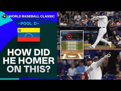 Javier Sanoja hits an improbable home run in his home ballpark for Venezuela 💪