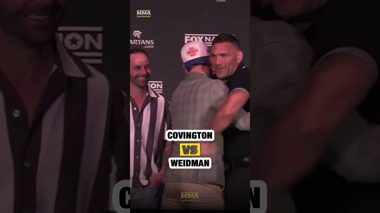 Chris Weidman TEASES a trip on Colby Covington during first RAF 09 faceoff in Dallas | MMA Fighting