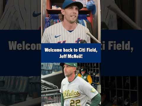 Jeff McNeil gets a tribute video in his return to Citi Field 🧡💙