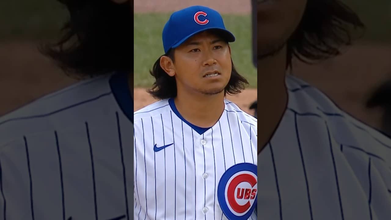 Shota Imanaga just experienced every stage of grief on one fly ball (that was caught).  🤣 #mlb