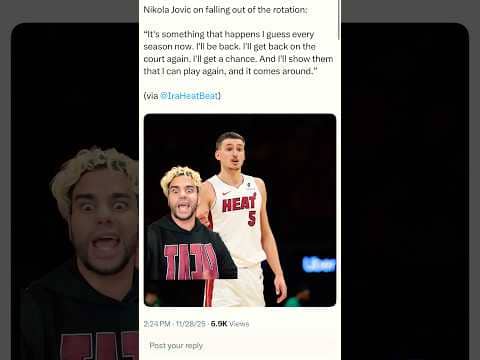 Nikola Jovic responds to not getting playing time. 😮🤦🏽 #nba #fyp #shorts #nikolajovic #trending