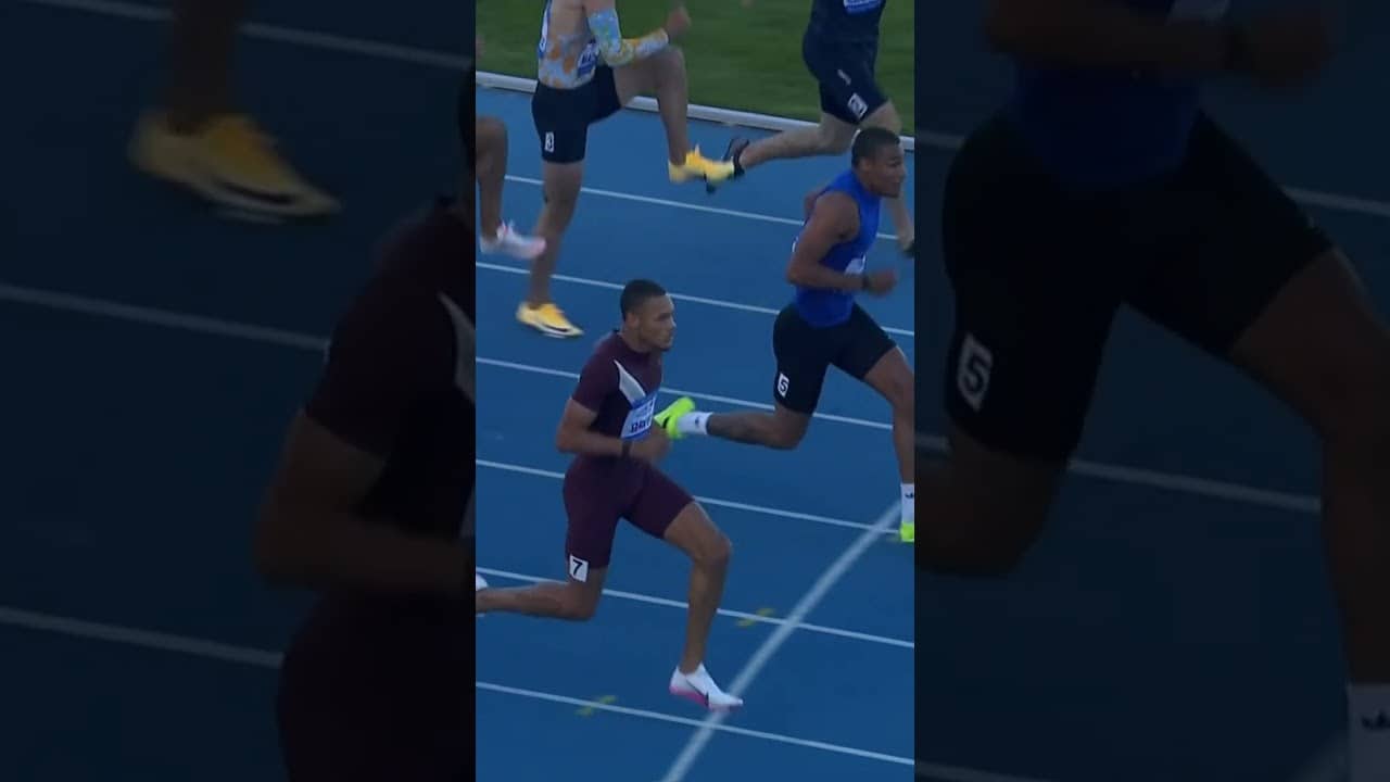 Jamal Britt clocks 13.10 and takes the win in the men's 110m hurdles in Bydgoszcz 🇵🇱