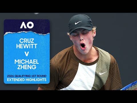 Cruz Hewitt v Michael Zheng Extended Highlights | Australian Open 2026 Qualifying First Round