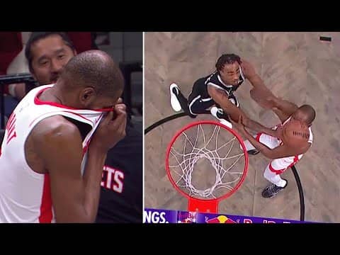 Durant Gets Hit in the Face by Danny Wolf’s Brick 😬