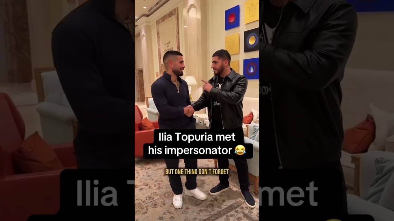 Ilia Topuria was shook 😂 (via @dinmukhammad/IG)