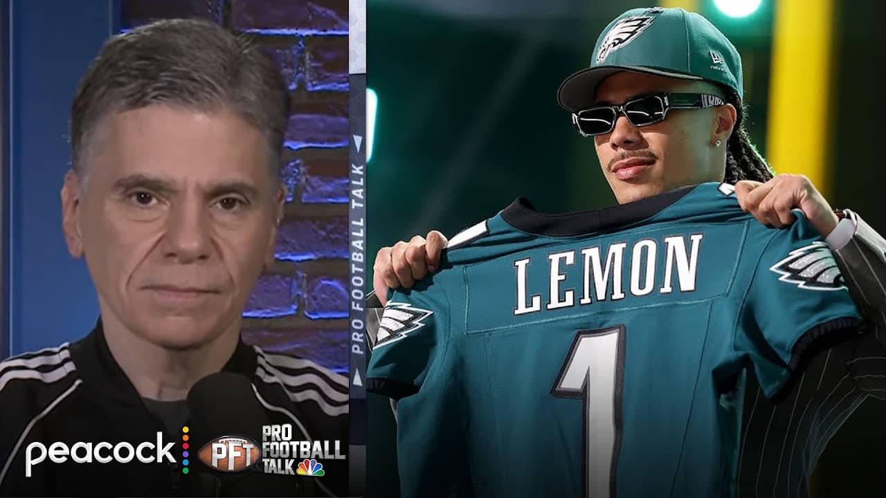 Philadelphia Eagles jump Pittsburgh Steelers to draft Makai Lemon | Pro Football Talk | NFL on NBC