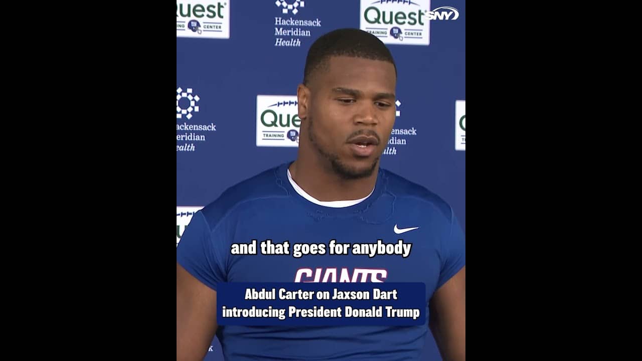 Abdul Carter shared his thoughts on Jaxson Dart introducing President Trump and his reaction after