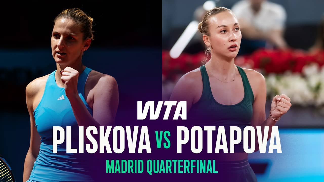 Karolina Pliskova vs. Anastasia Potapova | 2026 Madrid Quarterfinals | WTA Match Highlights