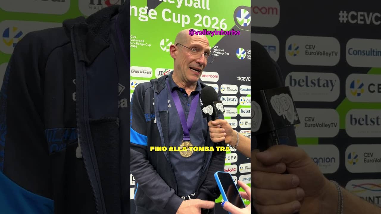 🎤 La gioia dell’allenatore Roberto Piazza dopo la vittoria della Challenge Cup