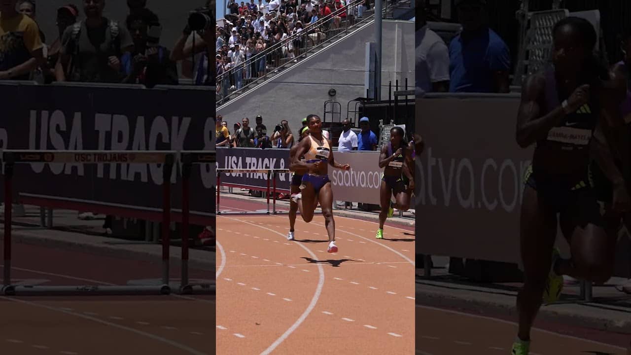 Masai Russell stays cooking 🧑‍🍳🔥 She dominates the women’s 100m hurdles in 12.26 🇺🇸 #usatf #track