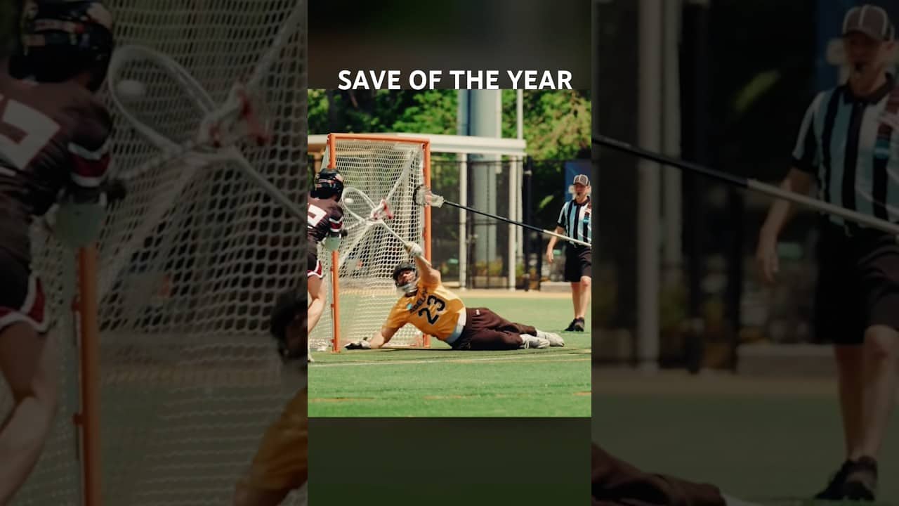 Christian Tomei made this incredible save in the D2 Semifinals 🧱🤯 (via Adelphi Lacrosse)