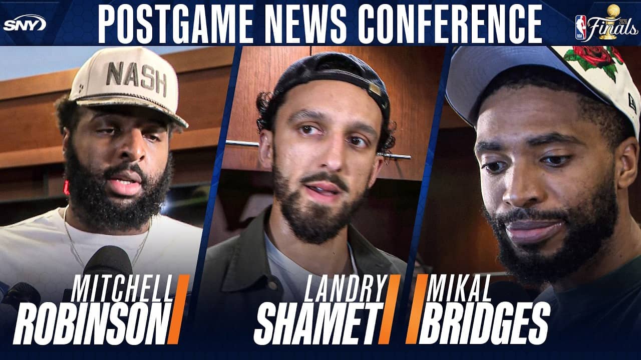 Mitchell Robinson, Mikal Bridges, Landry Shamet & Miles McBride talk historic Knicks Game 4 win