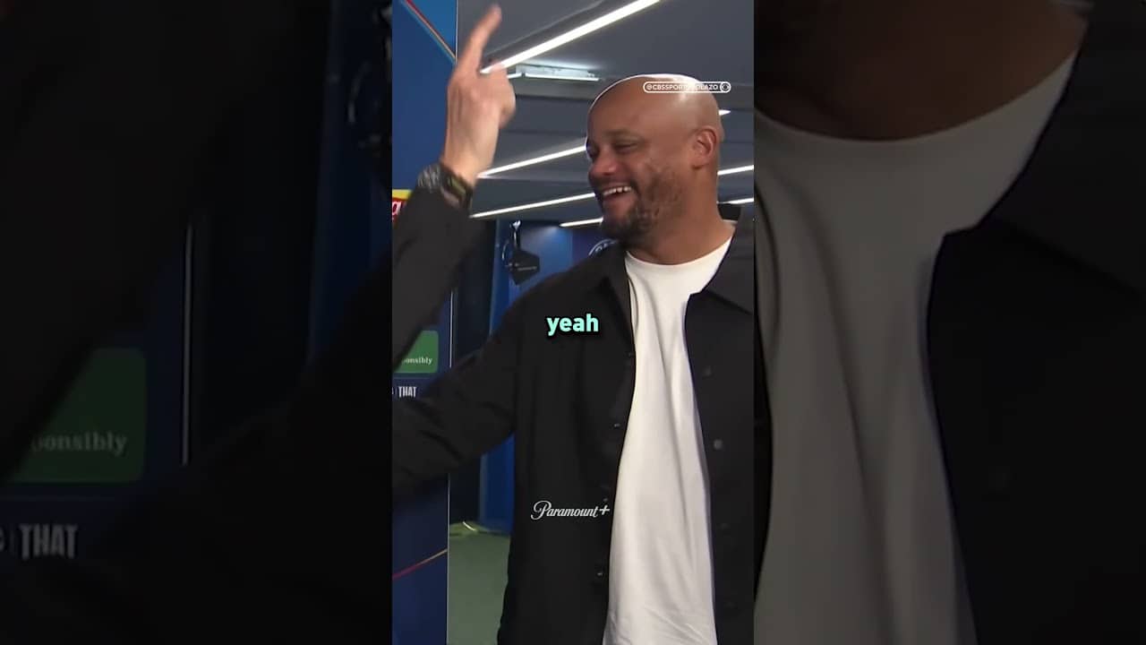 Luis Enrique and Vincent Kompany share a laugh over the insane match their teams just played 😅 #UCL