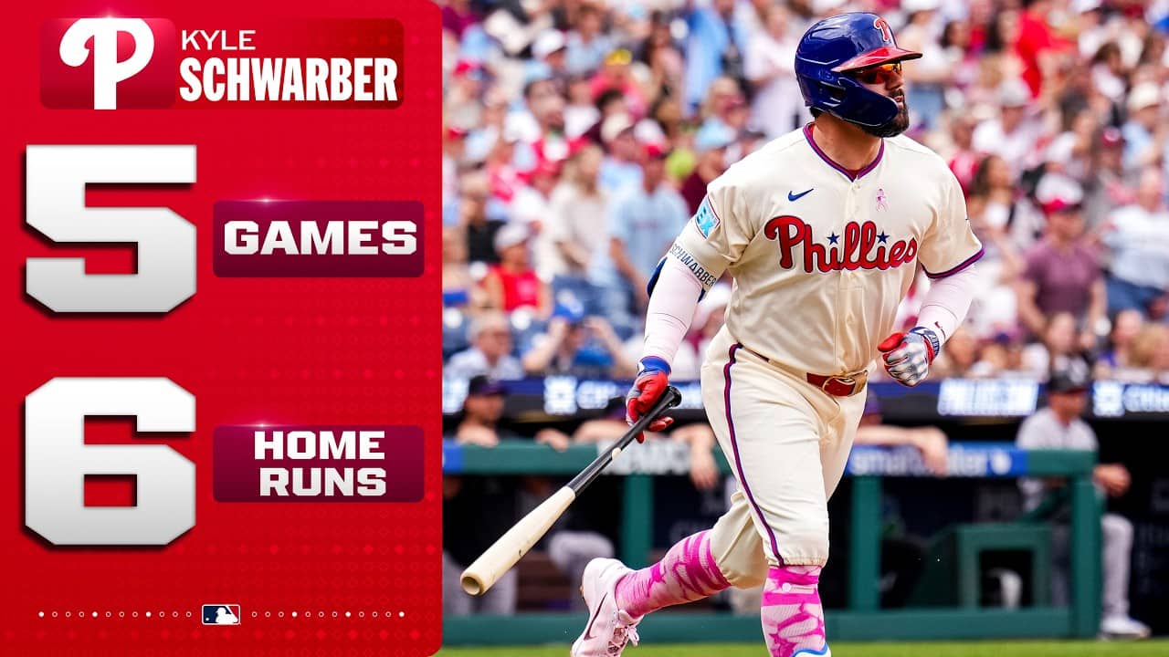 Kyle Schwarber has hit 6 HOME RUNS in his last 5 GAMES! 🤯🔥 (On pace for 60+ HRS!)