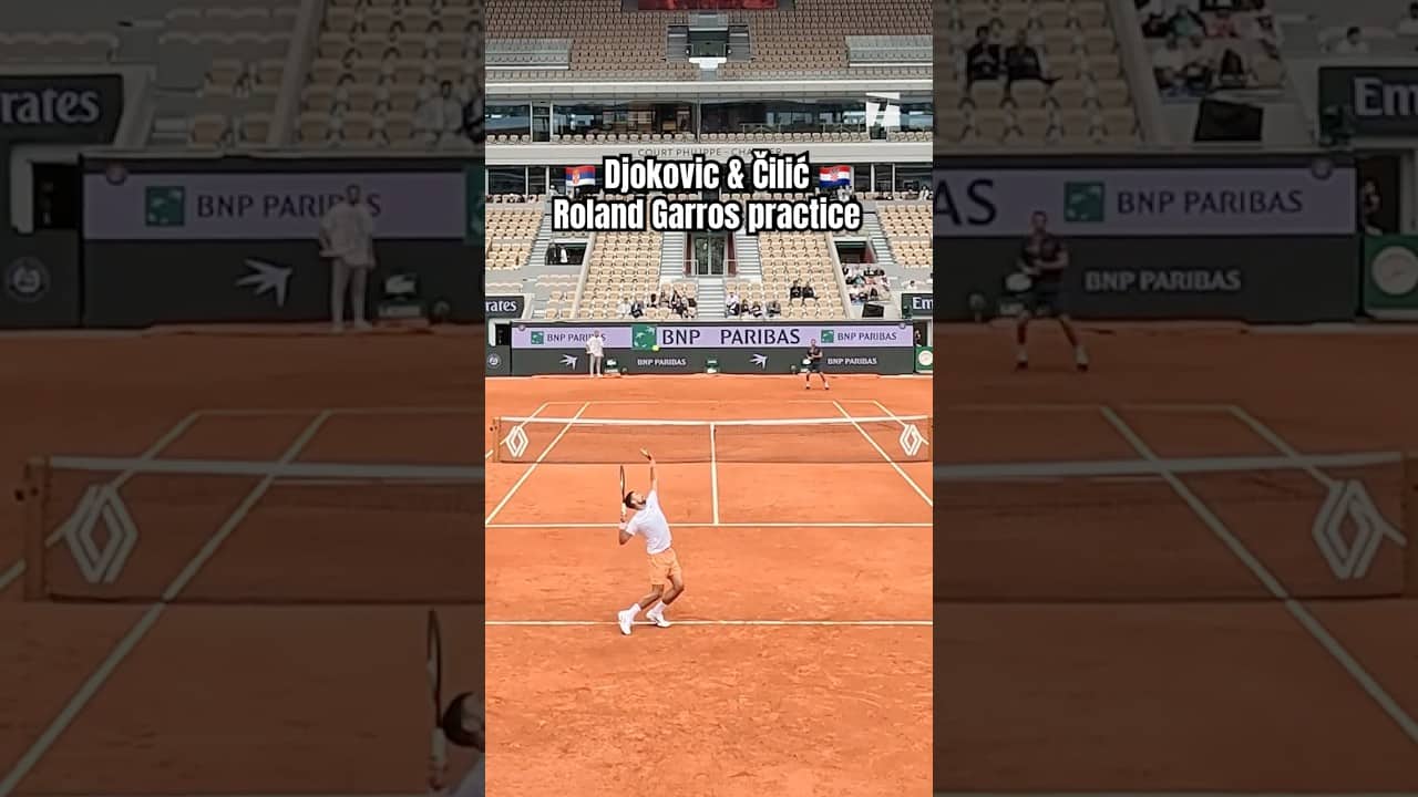 Highlights from Novak Djokovic’s Roland Garros practice 🎾 #tennis #tennisplayer #rolandgarros