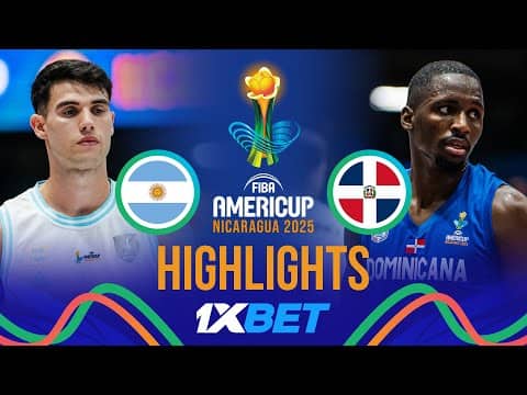 Argentina 🇦🇷 vs Dominican Republic 🇩🇴 | 1XBET Highlights | FIBA AmeriCup 2025