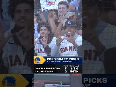 Golden State Warriors draft picks, Yaxel Lendeborg and Lajae Jones, attend an SF Giants game