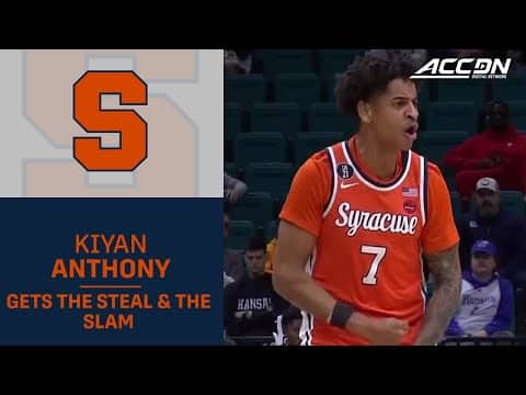Syracuse's Kiyan Anthony Gives The Crowd Something To Cheer About
