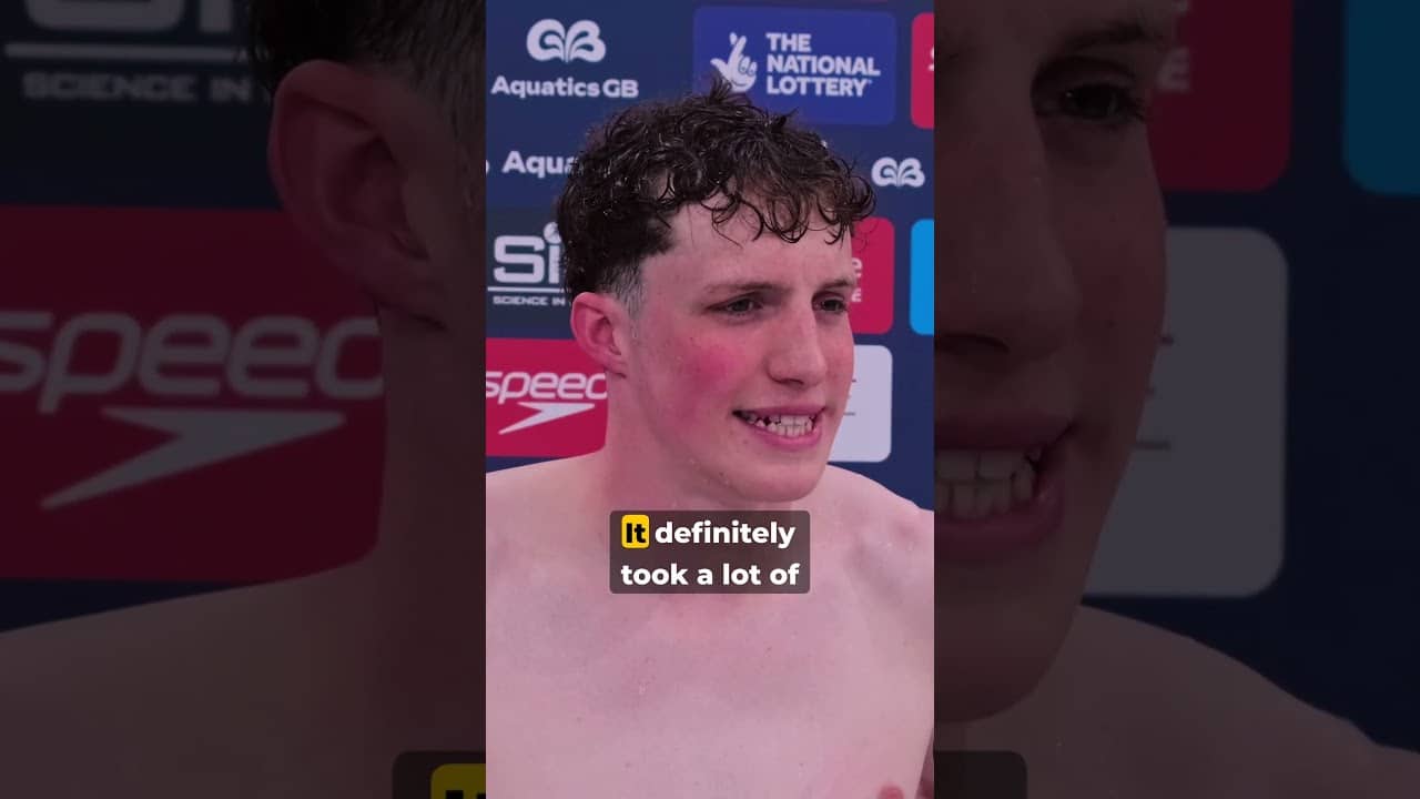 Ed Mildred’s 100m Fly (51.02) reaction post race
