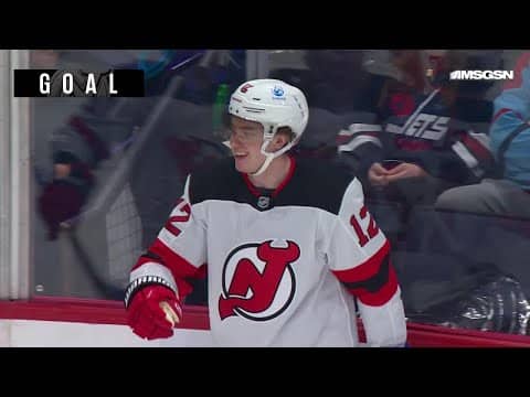 Cody Glass scores a goal against the Winnipeg Jets